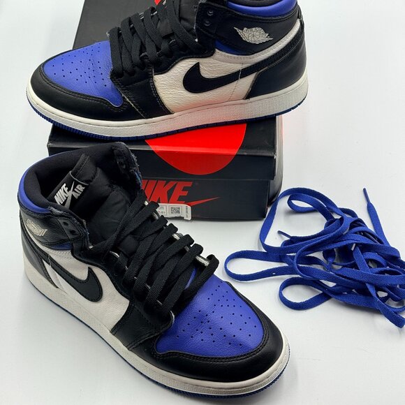 Nike Air Jordan 1 Retro High OG GS 575441-041 Size 6.5Y w/Box White Black Blue - Picture 1 of 7